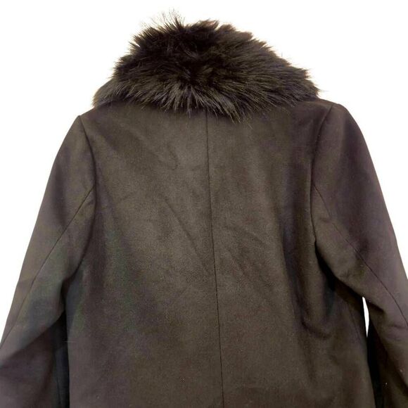 Covington Women's Black Polyester Removeable Faux Fur Collar Button Down Lined D - Picture 6 of 11